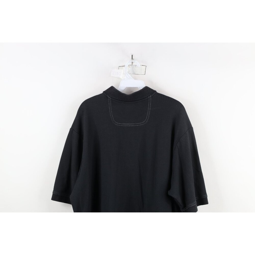 Tommy Bahama Mens XL Faded Supima Cotton Knit Collared Golf Polo Shirt Black - Picture 13 of 14